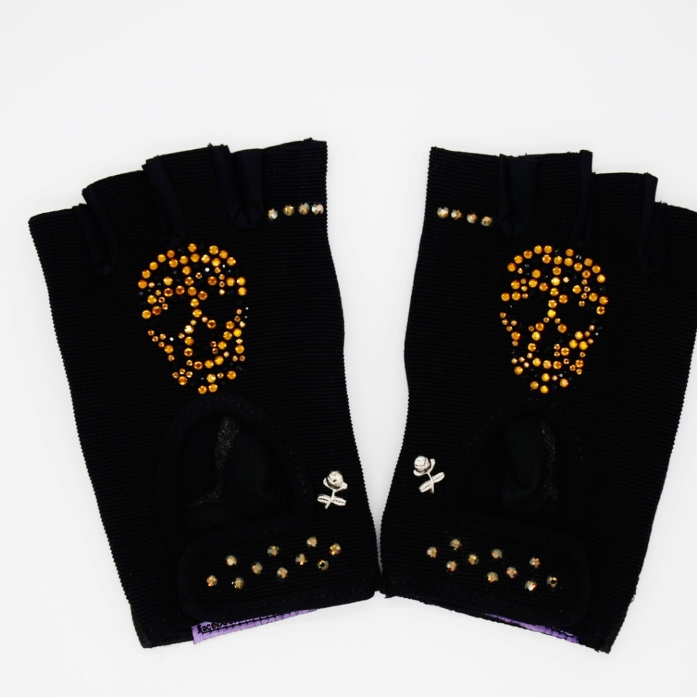 LEOPARD SKULL 💀 SWAROVSKI EMBELLISHED EXERCISE GLOVE